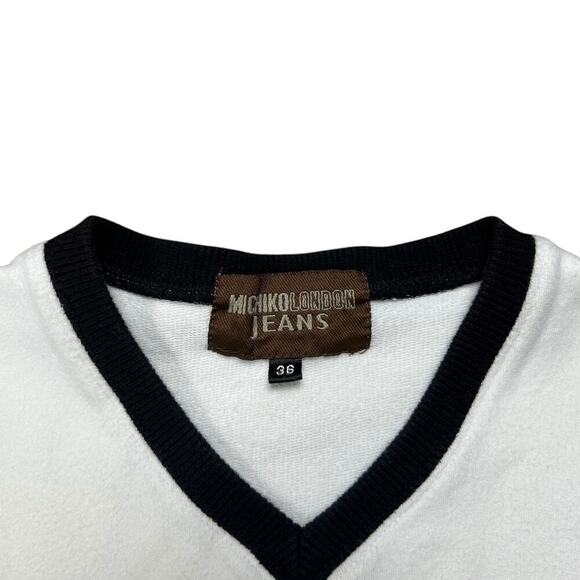 Michiko London Y2K Contrast Stripe Lightweight Sweater - Picture 5 of 5